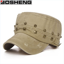 Gorra de Cadet unisex hecha a mano de moda del remache militar del remache de Flexfit del ejército